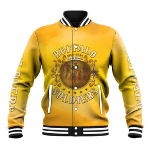 Honor Buffalo Soldiers Baseball Jacket African American Cavalry Yellow Version - African Pride