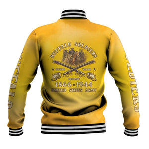 Honor Buffalo Soldiers Baseball Jacket African American Cavalry Yellow Version - African Pride