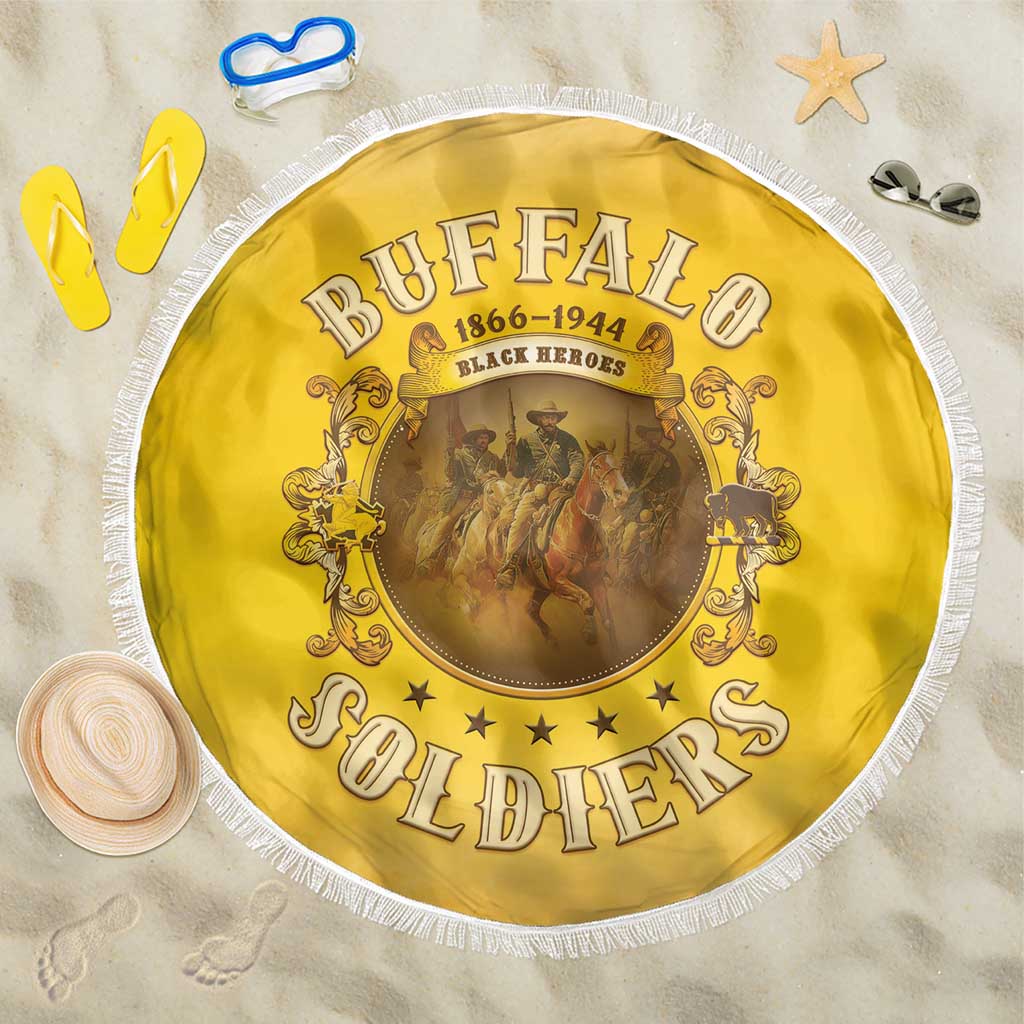 Honor Buffalo Soldiers Beach Blanket African American Cavalry Yellow Version - African Pride