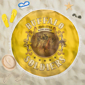 Honor Buffalo Soldiers Beach Blanket African American Cavalry Yellow Version - African Pride