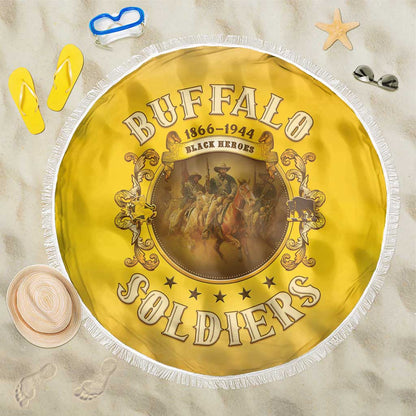 Honor Buffalo Soldiers Beach Blanket African American Cavalry Yellow Version - African Pride