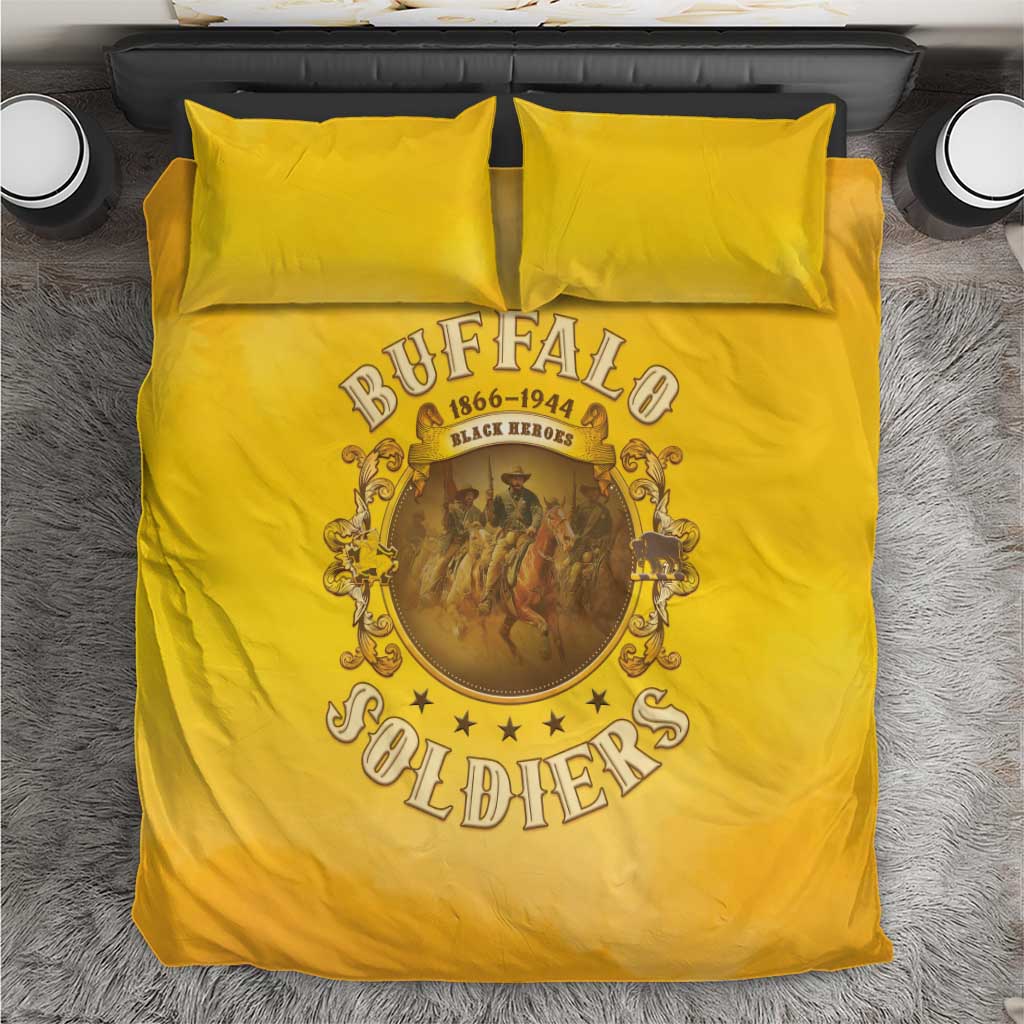 Honor Buffalo Soldiers Bedding Set African American Cavalry Yellow Version - African Pride