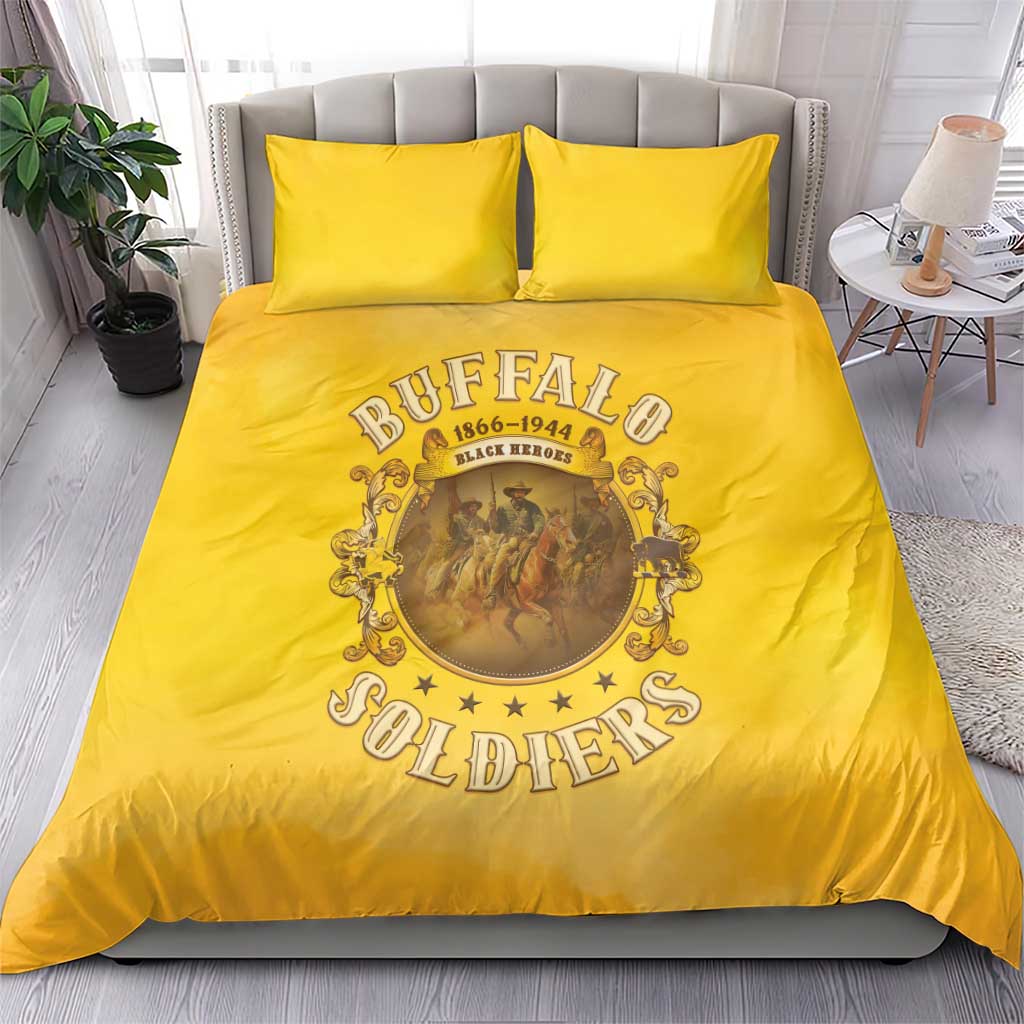 Honor Buffalo Soldiers Bedding Set African American Cavalry Yellow Version - African Pride