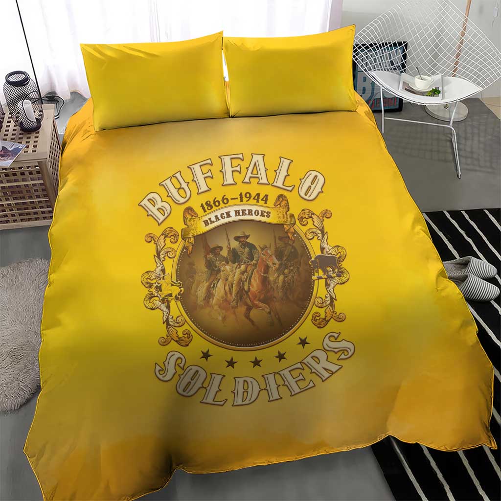 Honor Buffalo Soldiers Bedding Set African American Cavalry Yellow Version - African Pride