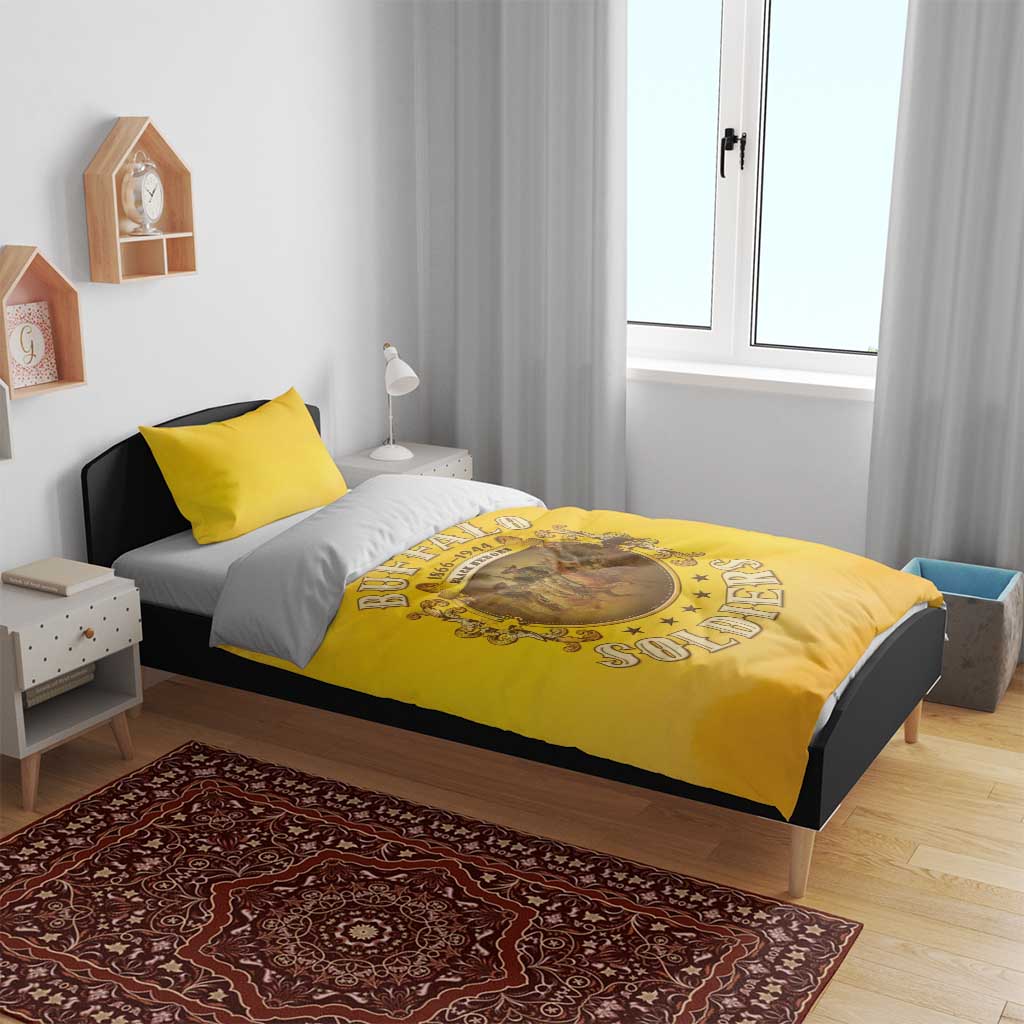 Honor Buffalo Soldiers Bedding Set African American Cavalry Yellow Version - African Pride