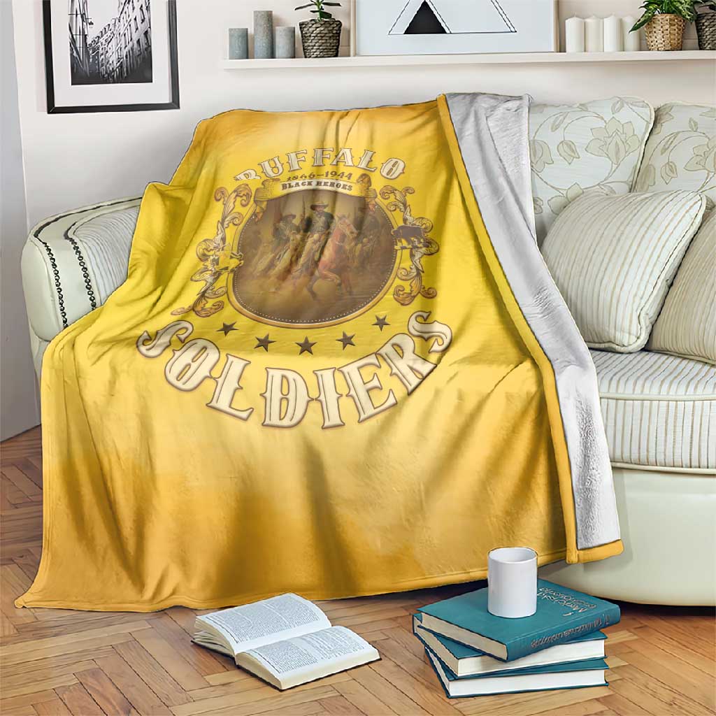 Honor Buffalo Soldiers Blanket African American Cavalry Yellow Version - African Pride