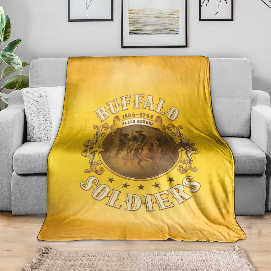 Honor Buffalo Soldiers Blanket African American Cavalry Yellow Version - African Pride
