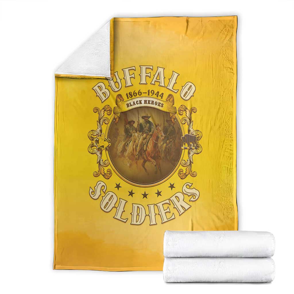 Honor Buffalo Soldiers Blanket African American Cavalry Yellow Version - African Pride