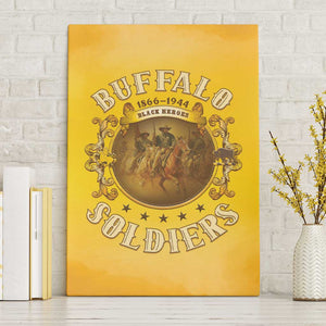 Honor Buffalo Soldiers Canvas Wall Art African American Cavalry Yellow Version - African Pride