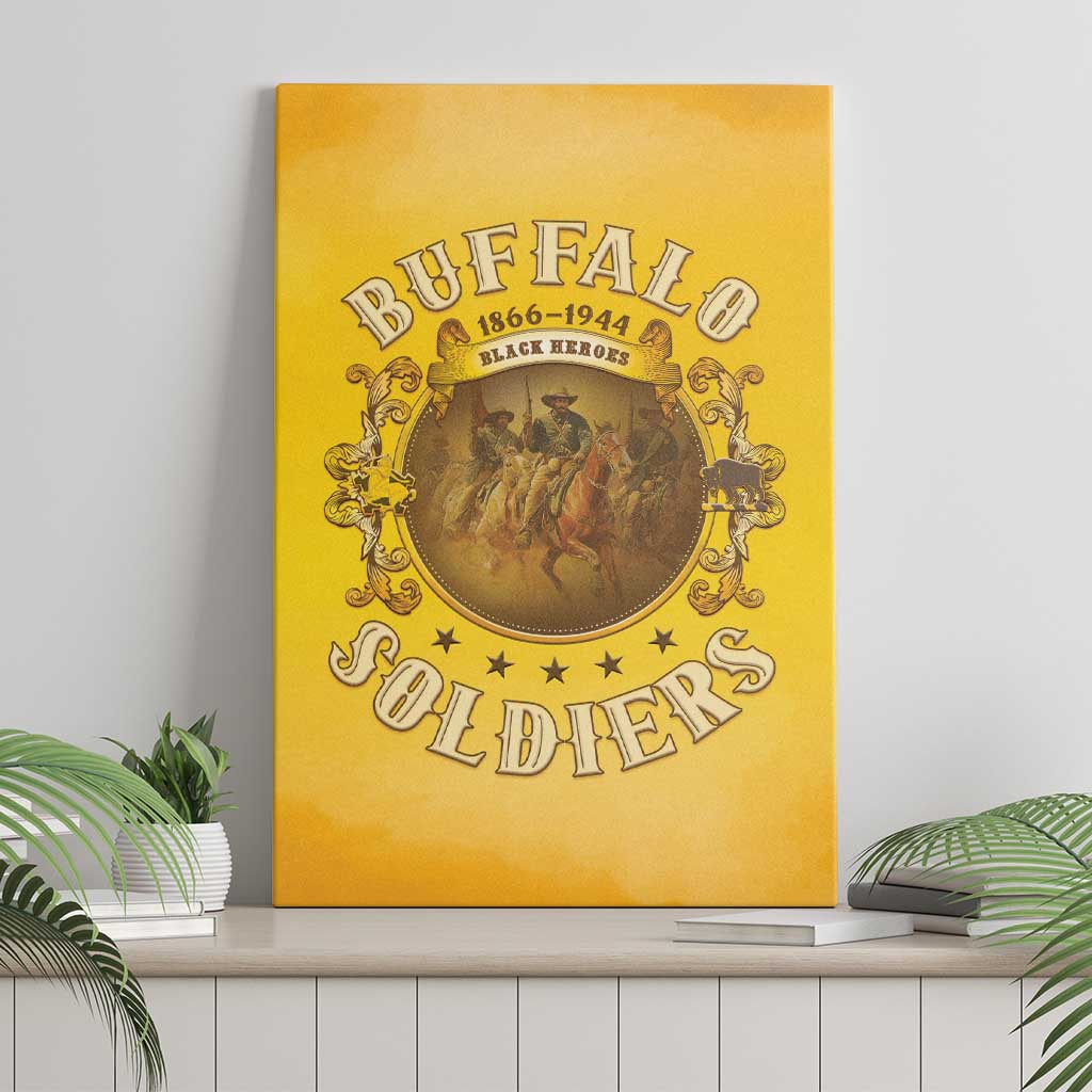 Honor Buffalo Soldiers Canvas Wall Art African American Cavalry Yellow Version - African Pride