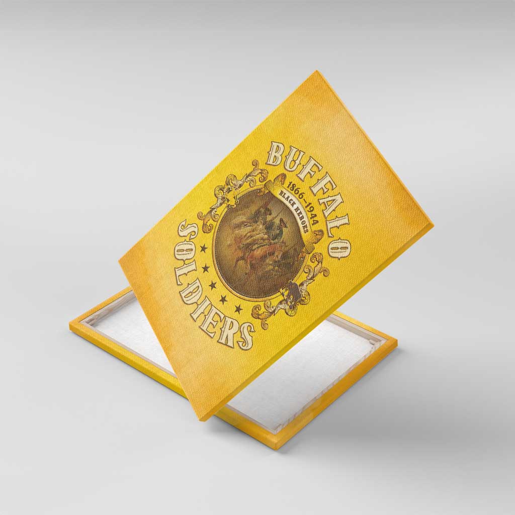 Honor Buffalo Soldiers Canvas Wall Art African American Cavalry Yellow Version - African Pride