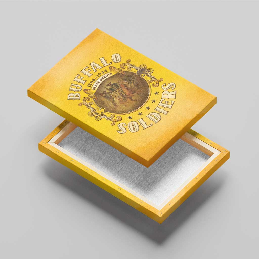 Honor Buffalo Soldiers Canvas Wall Art African American Cavalry Yellow Version - African Pride