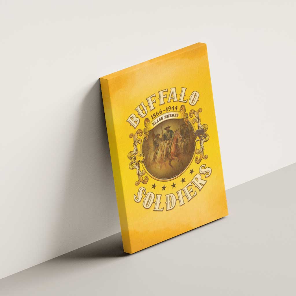 Honor Buffalo Soldiers Canvas Wall Art African American Cavalry Yellow Version - African Pride
