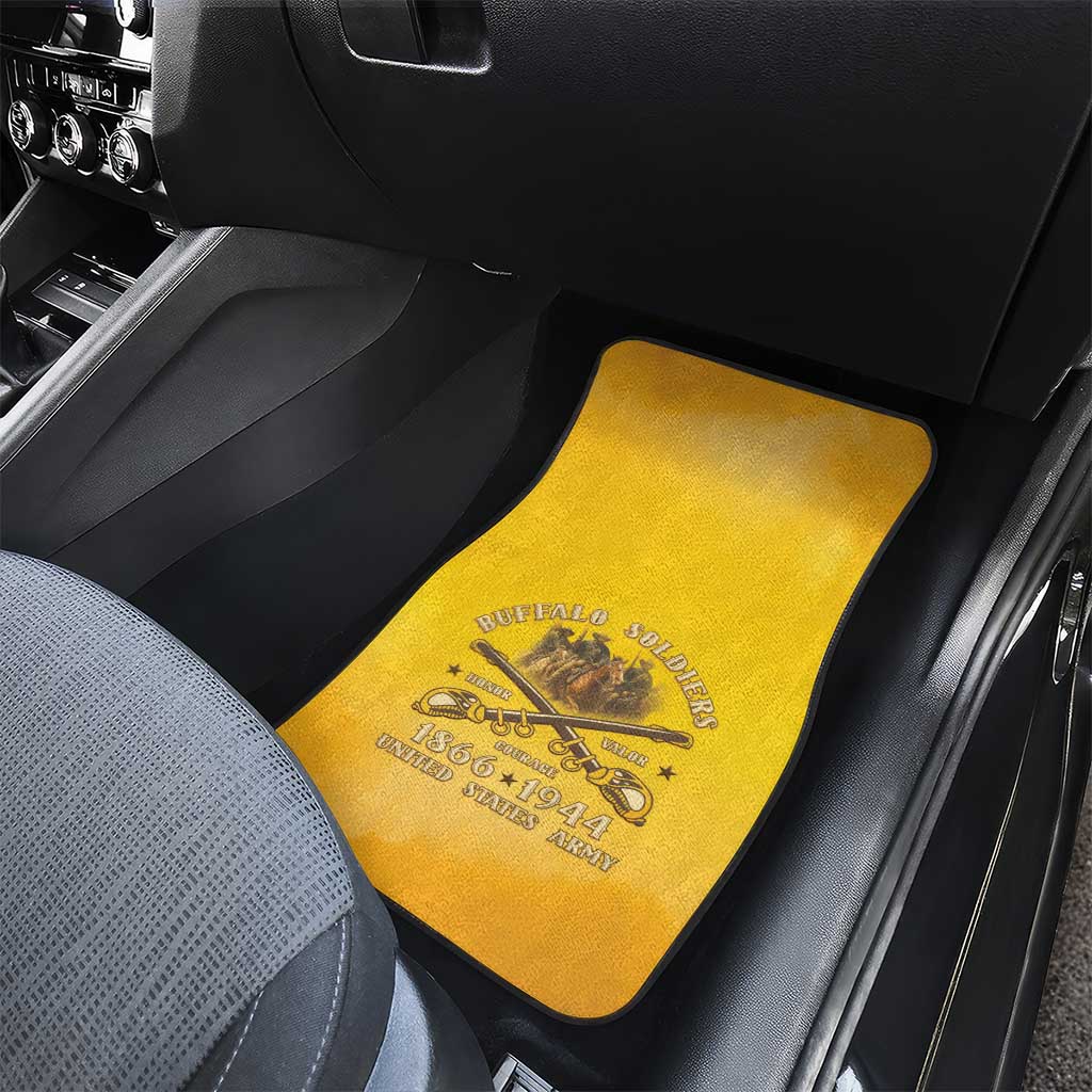 Honor Buffalo Soldiers Car Mats African American Cavalry Yellow Version - African Pride