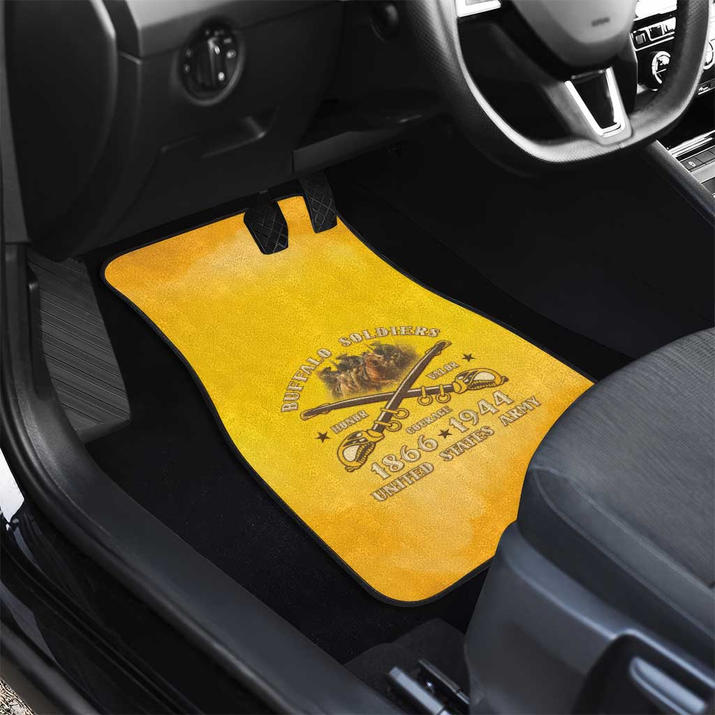 Honor Buffalo Soldiers Car Mats African American Cavalry Yellow Version - African Pride