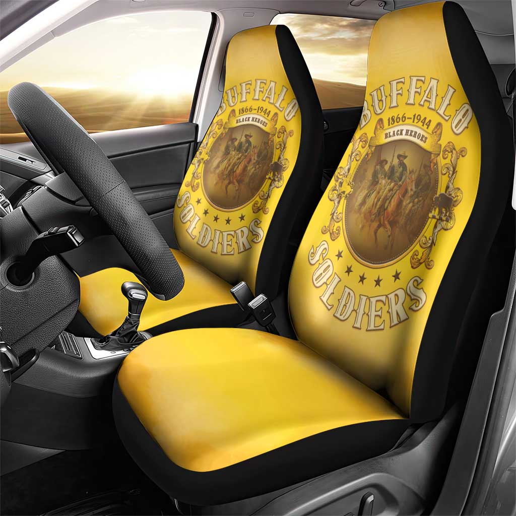 Honor Buffalo Soldiers Car Seat Cover African American Cavalry Yellow Version - African Pride