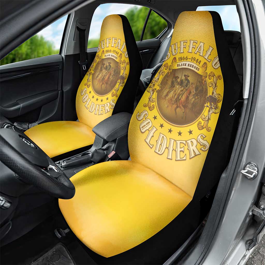 Honor Buffalo Soldiers Car Seat Cover African American Cavalry Yellow Version - African Pride