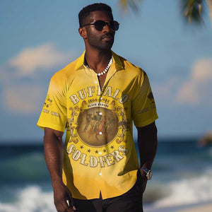 Honor Buffalo Soldiers Hawaiian Shirt African American Cavalry Yellow Version - African Pride