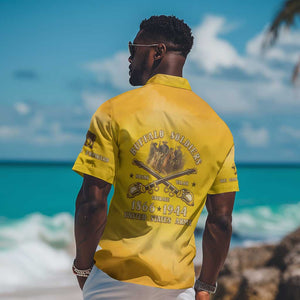 Honor Buffalo Soldiers Hawaiian Shirt African American Cavalry Yellow Version - African Pride