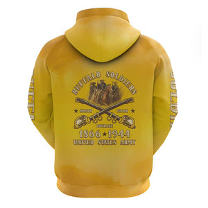 Honor Buffalo Soldiers Hoodie African American Cavalry Yellow Version - African Pride