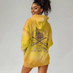 Honor Buffalo Soldiers Hoodie Dress African American Cavalry Yellow Version - African Pride