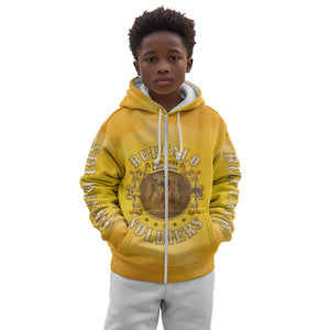 Honor Buffalo Soldiers Kid Hoodie African American Cavalry Yellow Version - African Pride