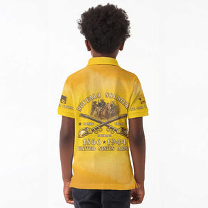 Honor Buffalo Soldiers Kid Polo Shirt African American Cavalry Yellow Version - African Pride