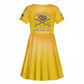 Honor Buffalo Soldiers Kid Short Sleeve Dress African American Cavalry Yellow Version - African Pride
