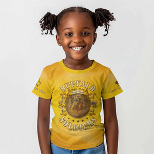 Honor Buffalo Soldiers Kid T shirt African American Cavalry Yellow Version - African Pride