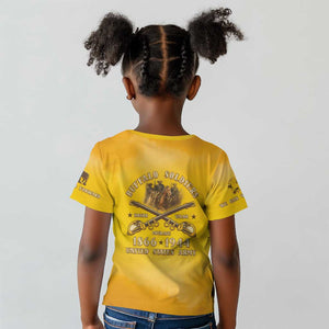 Honor Buffalo Soldiers Kid T shirt African American Cavalry Yellow Version - African Pride