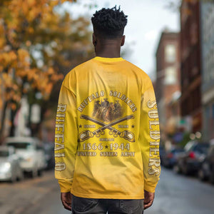 Honor Buffalo Soldiers Long Sleeve Shirt African American Cavalry Yellow Version - African Pride