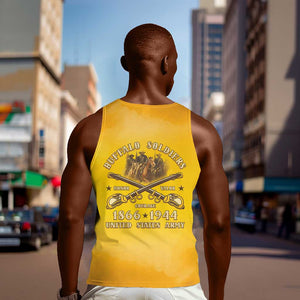 Honor Buffalo Soldiers Men Tank Top African American Cavalry Yellow Version - African Pride