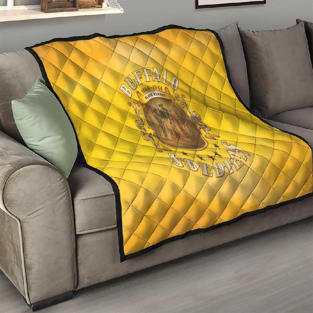 Honor Buffalo Soldiers Quilt African American Cavalry Yellow Version - African Pride