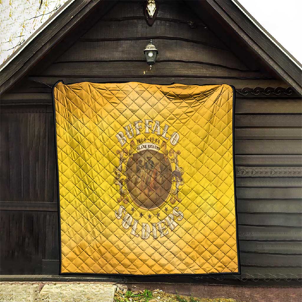 Honor Buffalo Soldiers Quilt African American Cavalry Yellow Version - African Pride