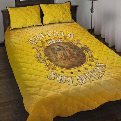 Honor Buffalo Soldiers Quilt Bed Set African American Cavalry Yellow Version - African Pride