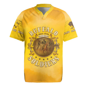 Honor Buffalo Soldiers Rugby Jersey African American Cavalry Yellow Version - African Pride