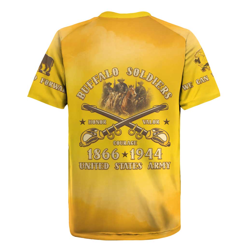 Honor Buffalo Soldiers Rugby Jersey African American Cavalry Yellow Version - African Pride