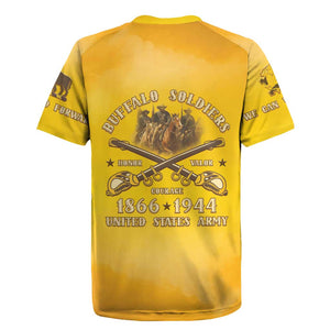 Honor Buffalo Soldiers Rugby Jersey African American Cavalry Yellow Version - African Pride