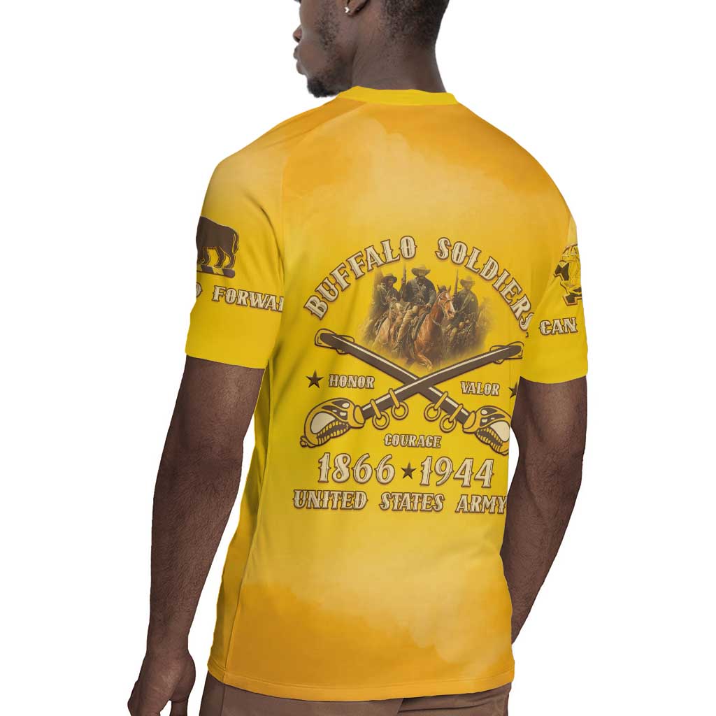 Honor Buffalo Soldiers Rugby Jersey African American Cavalry Yellow Version - African Pride