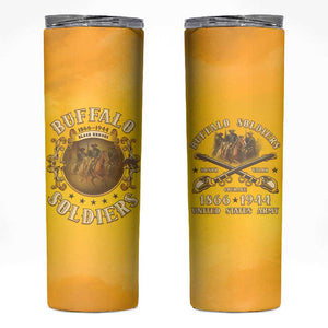 Honor Buffalo Soldiers Skinny Tumbler African American Cavalry Yellow Version - African Pride
