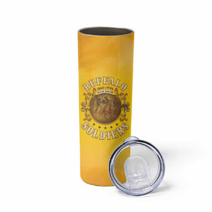 Honor Buffalo Soldiers Skinny Tumbler African American Cavalry Yellow Version - African Pride
