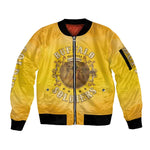Honor Buffalo Soldiers Sleeve Zip Bomber Jacket African American Cavalry Yellow Version - African Pride