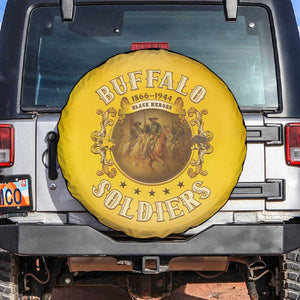 Honor Buffalo Soldiers Spare Tire Cover African American Cavalry Yellow Version - African Pride