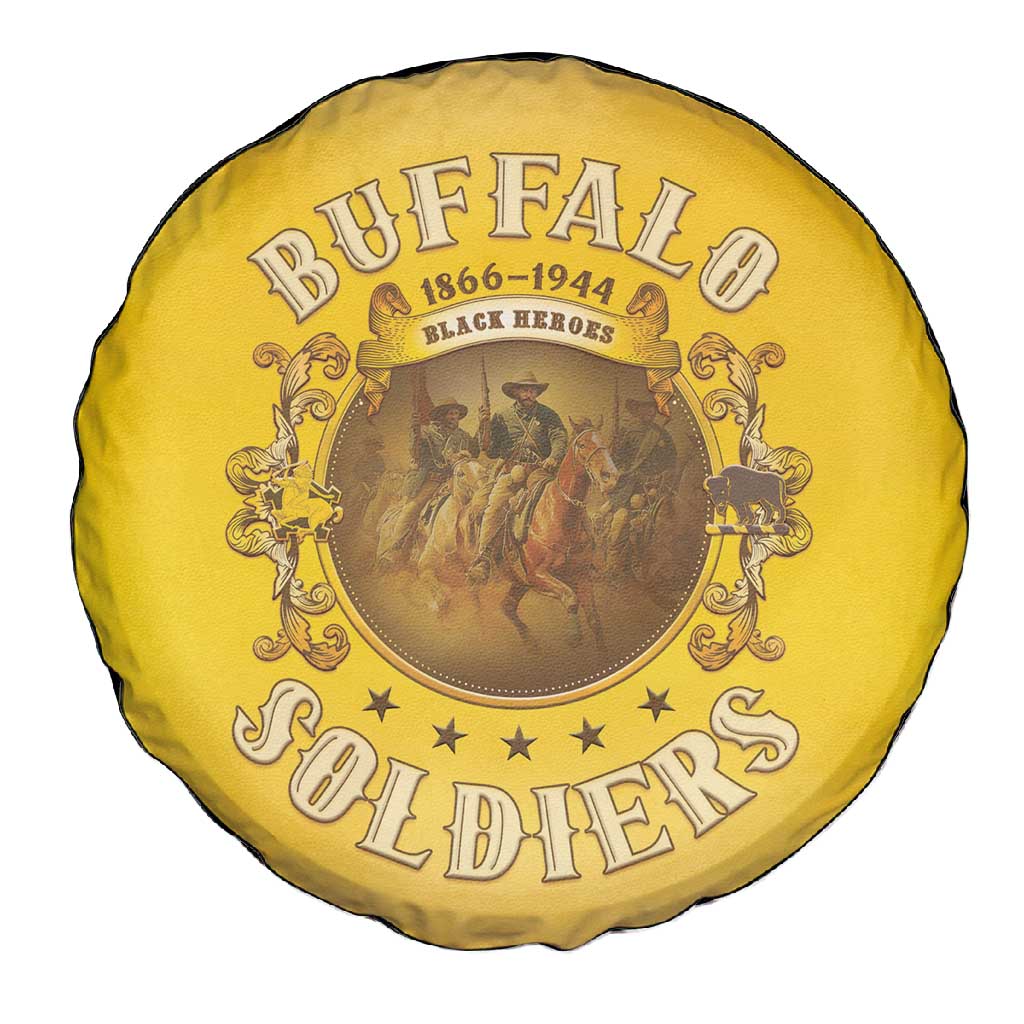Honor Buffalo Soldiers Spare Tire Cover African American Cavalry Yellow Version - African Pride