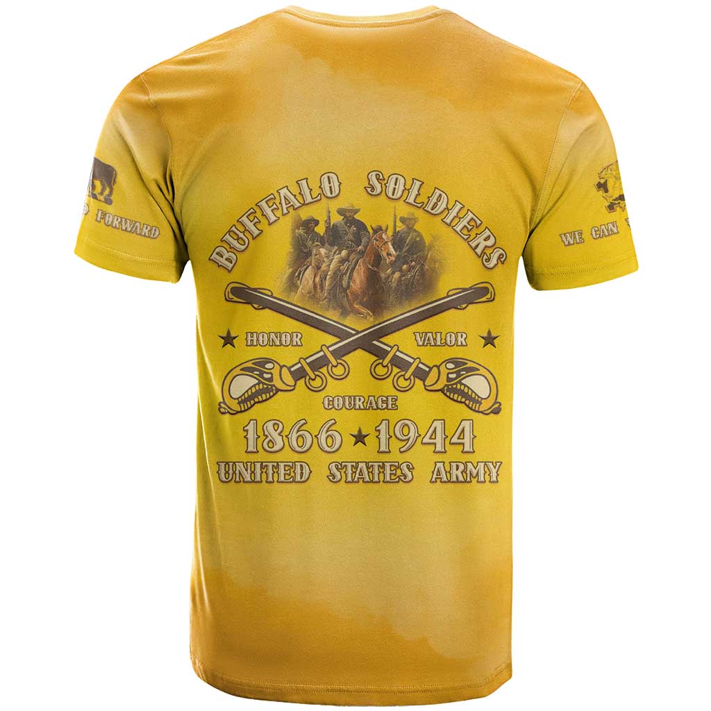 Honor Buffalo Soldiers T shirt African American Cavalry Yellow Version - African Pride