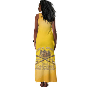 Honor Buffalo Soldiers Tank Maxi Dress African American Cavalry Yellow Version - African Pride