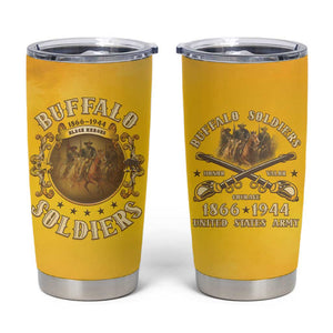 Honor Buffalo Soldiers Tumbler Cup African American Cavalry Yellow Version - African Pride