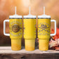 Honor Buffalo Soldiers Tumbler With Handle African American Cavalry Yellow Version - African Pride