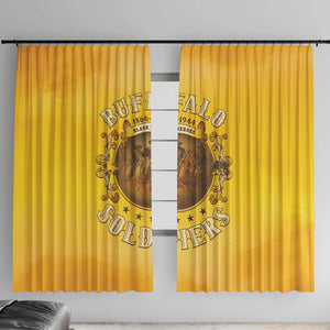 Honor Buffalo Soldiers Window Curtain African American Cavalry Yellow Version - African Pride
