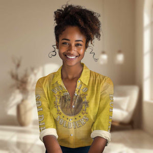 Honor Buffalo Soldiers Women Casual Shirt African American Cavalry Yellow Version - African Pride